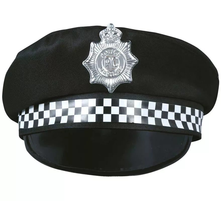 Translation missing: pt-PT.Gorro Policía con placa plateada