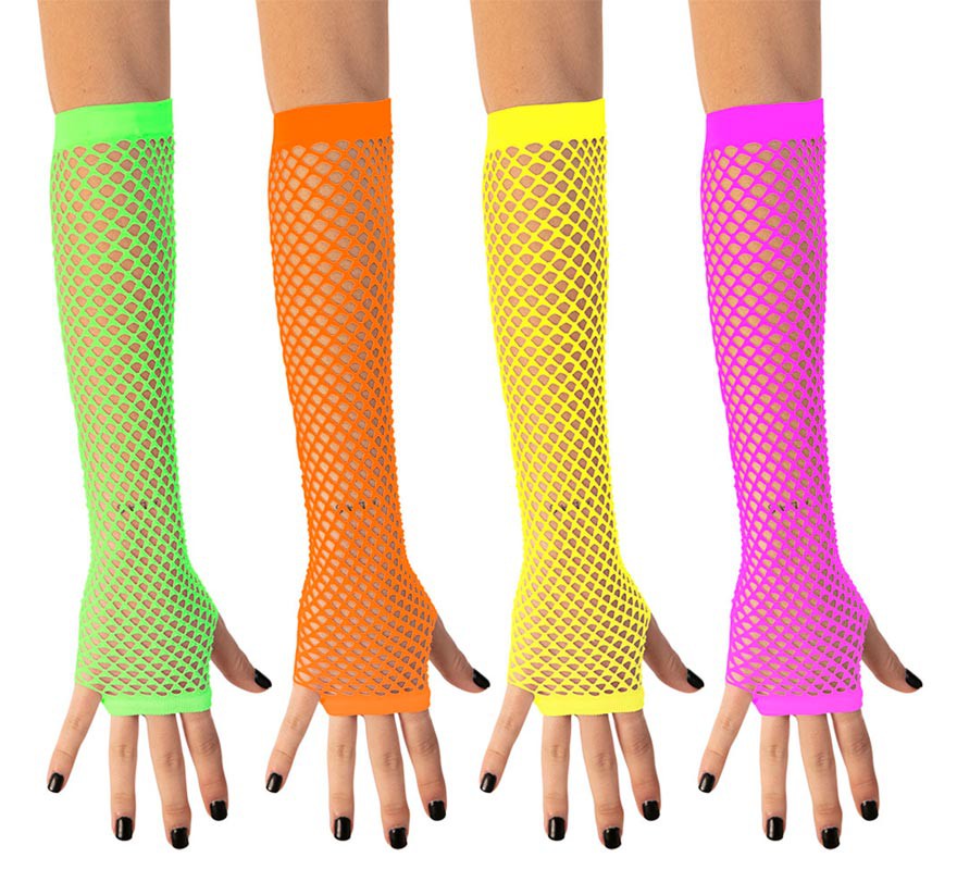 Translation missing: pt-PT.Guantes rejilla de los años 80 en varios colores de 24 cm