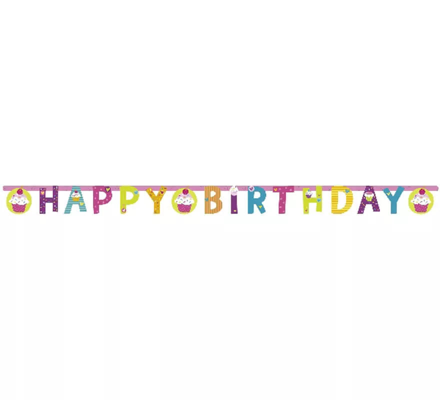 Translation missing: pt-PT.Guirnalda de Happy Birthday de Cupcake