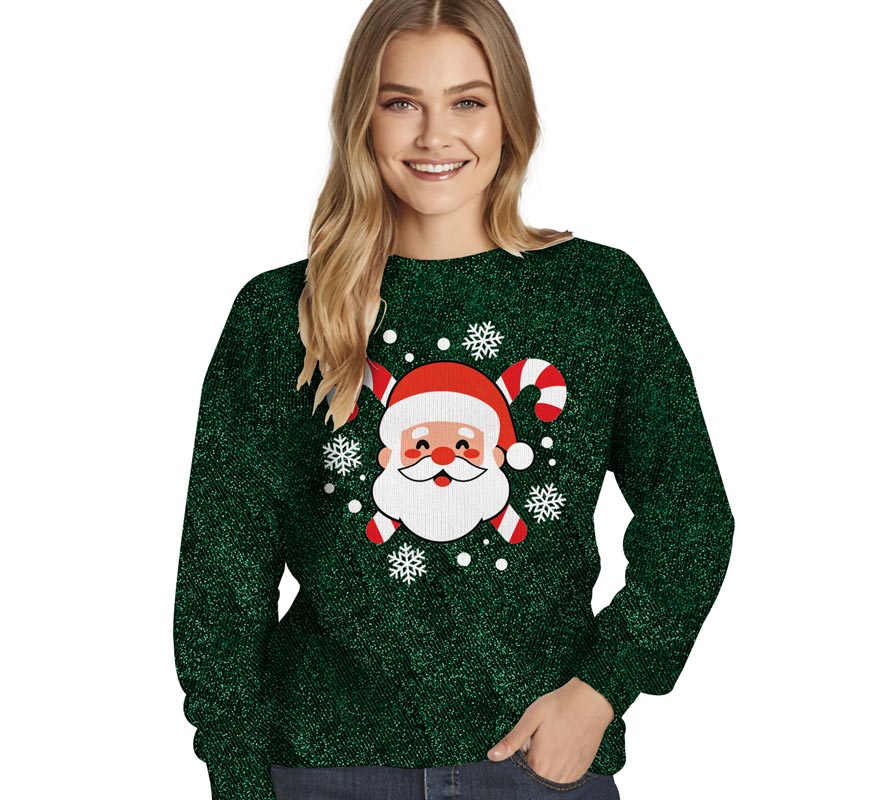 Translation missing: pt-PT.Jersey Navidad Papa Noel con Purpurina para mujer