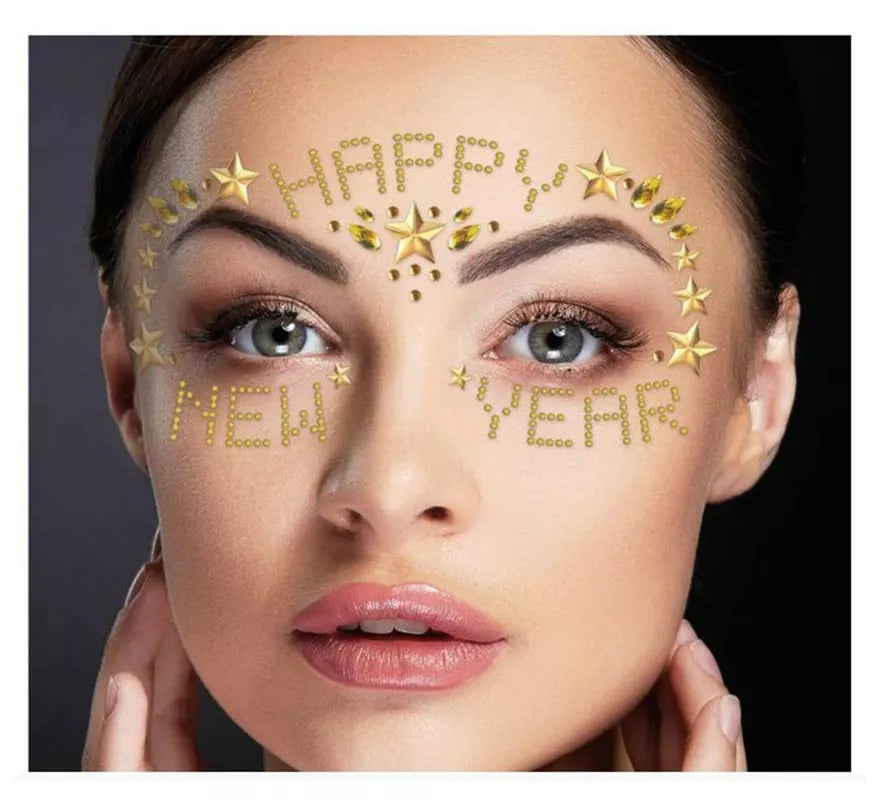 Translation missing: pt-PT.Joyas Faciales Adhesivas Happy New Year puntos
