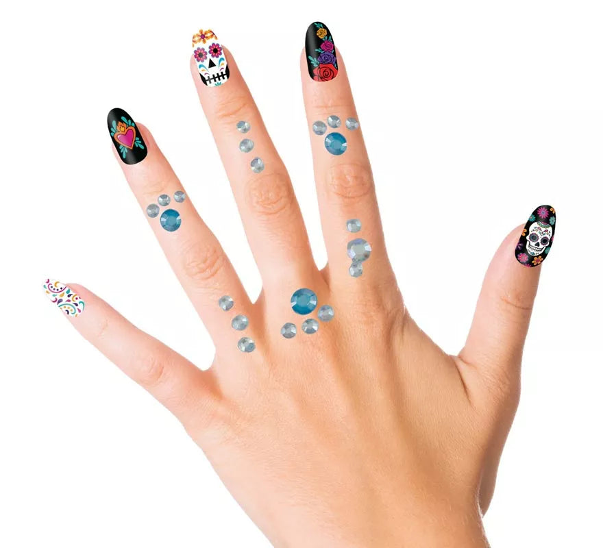 Translation missing: pt-PT.Joyas Faciales y Uñas azul Diamantes elegantes