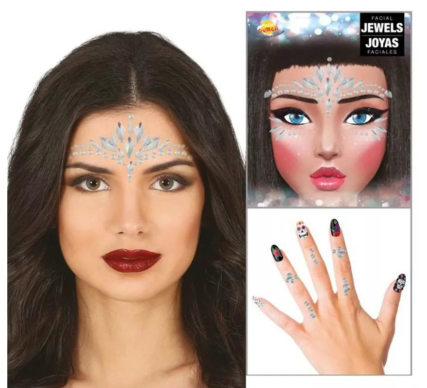 Translation missing: pt-PT.Joyas Faciales y Uñas plateado Diamantes elegantes