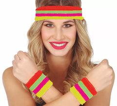 Kit Aeróbica Adulto: 2 pulseiras e fita neon
