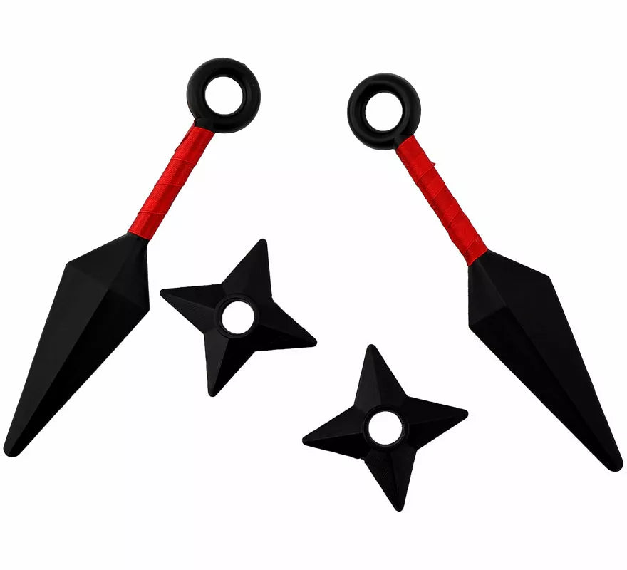 Translation missing: pt-PT.Kit de Armas Ninja: 2 Kunai y 2 Estrellas de plástico