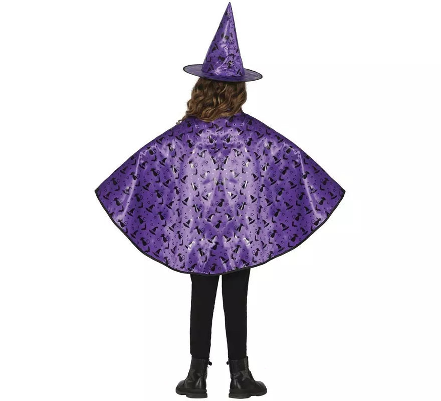 Translation missing: pt-PT.Kit de Bruja lila Infantil: Capa y Sombrero