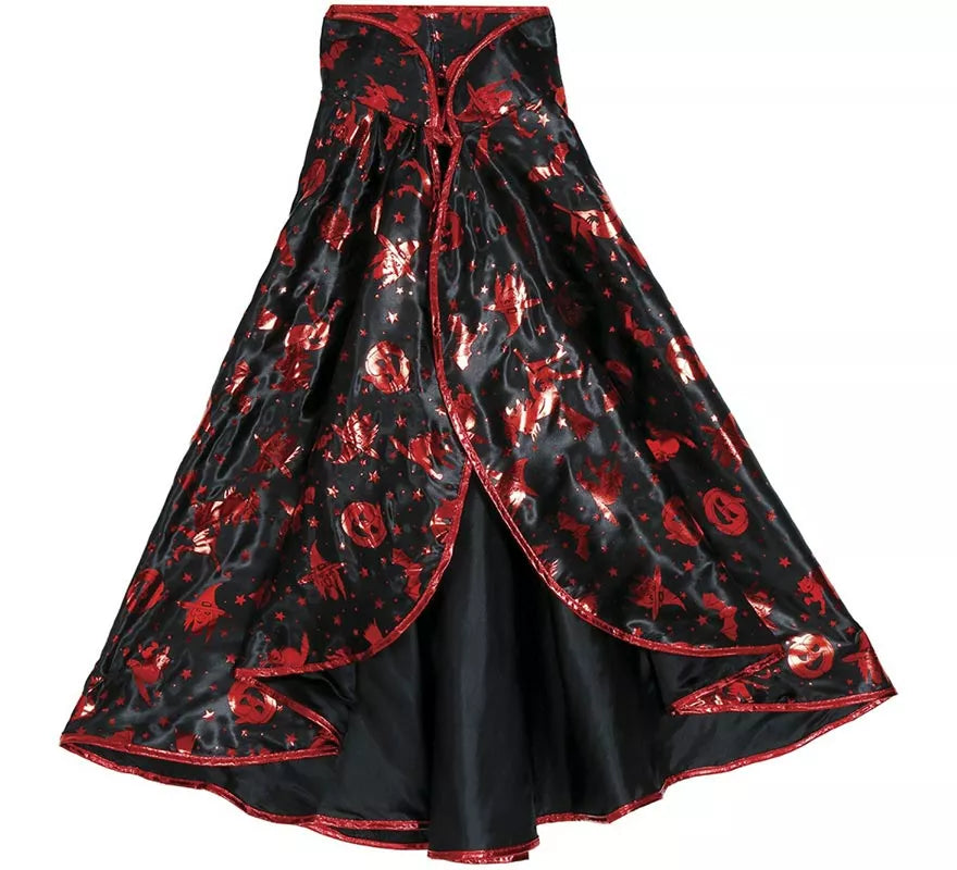 Translation missing: pt-PT.Kit de Bruja negro y rojo Infantil: Capa y Sombrero