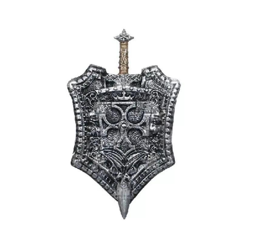 Translation missing: pt-PT.Kit de Caballero Cruzado: Escudo y Espada de juguete de 46 cm