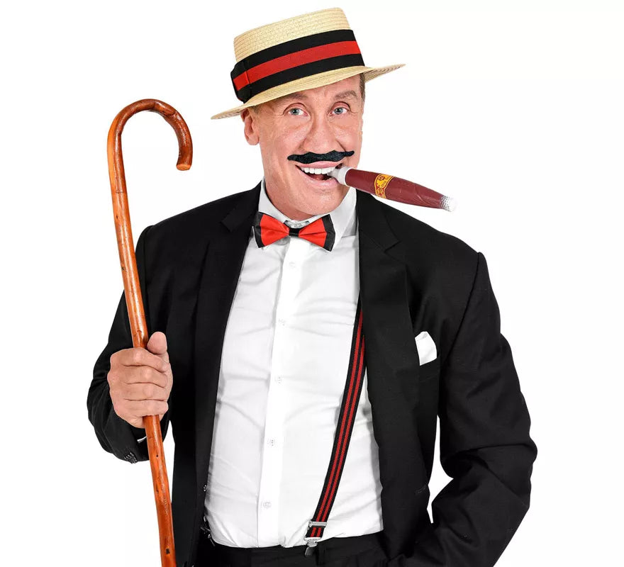 Translation missing: pt-PT.Kit de Caballero de los años 20: Sombrero, Tirantes, Pajarita, Puro y Bigote