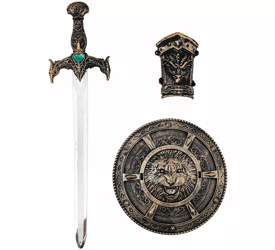 Translation missing: pt-PT.Kit de Caballero: Escudo, Brazalete y Espada de 50x13 cm de plástico
