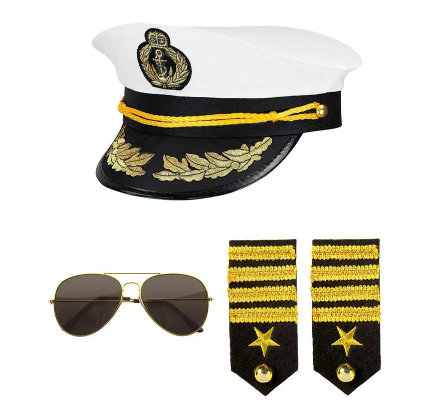 Translation missing: pt-PT.Kit de Capitán Marino: Gorra, Gafas y Presillas de grado
