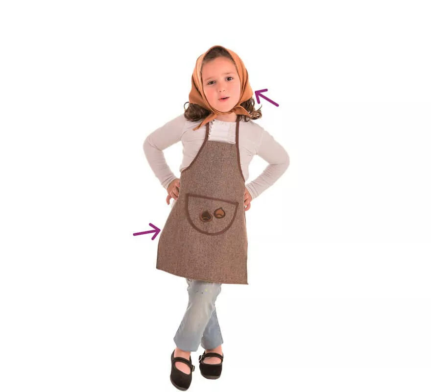 Translation missing: pt-PT.Kit de Castañera Otoño para niña: Delantal y Pañuelo