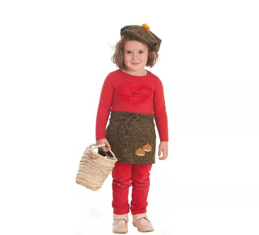 Translation missing: pt-PT.Kit de Castañera para niña: Delantal y Gorro con Flores
