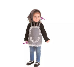 Kit Castanha Vichy para menina: avental e lenço