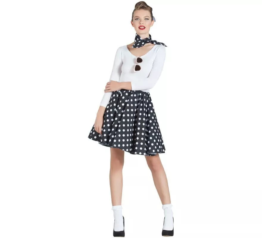 Translation missing: pt-PT.Kit de Chica Pin Up Negro para mujer: Falda y Pañuelo