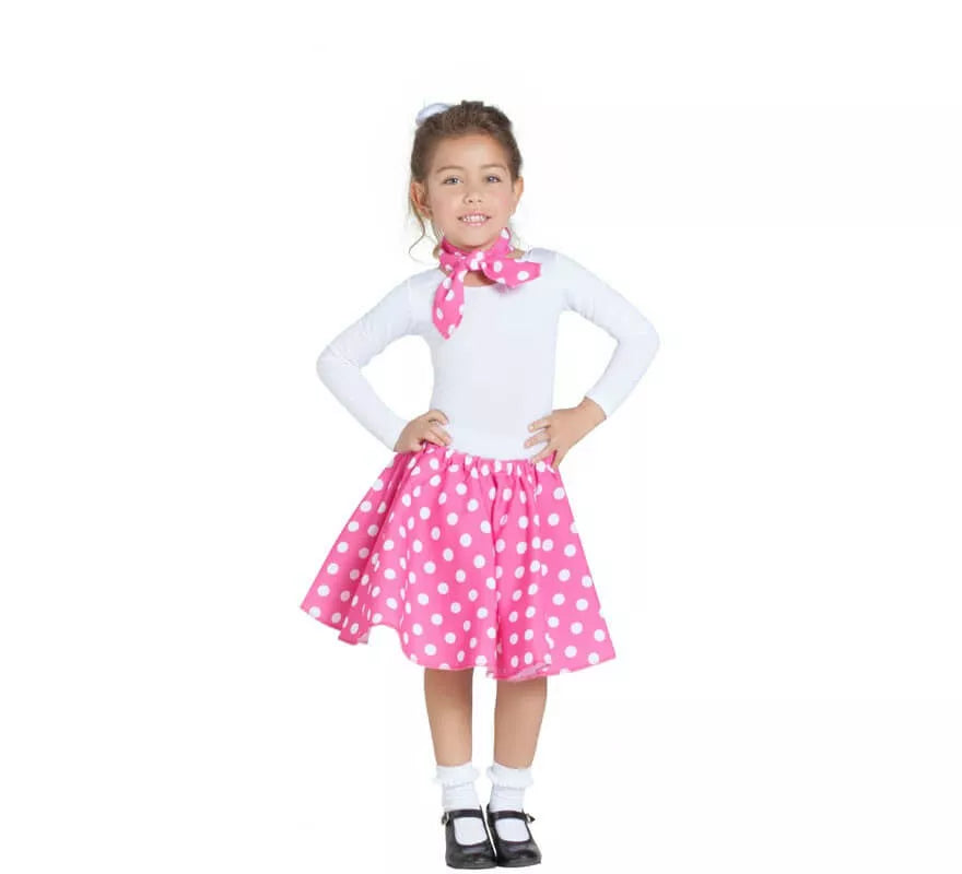 Translation missing: pt-PT.Kit de Chica Pin Up Rosa para niña: Falda y Pañuelo