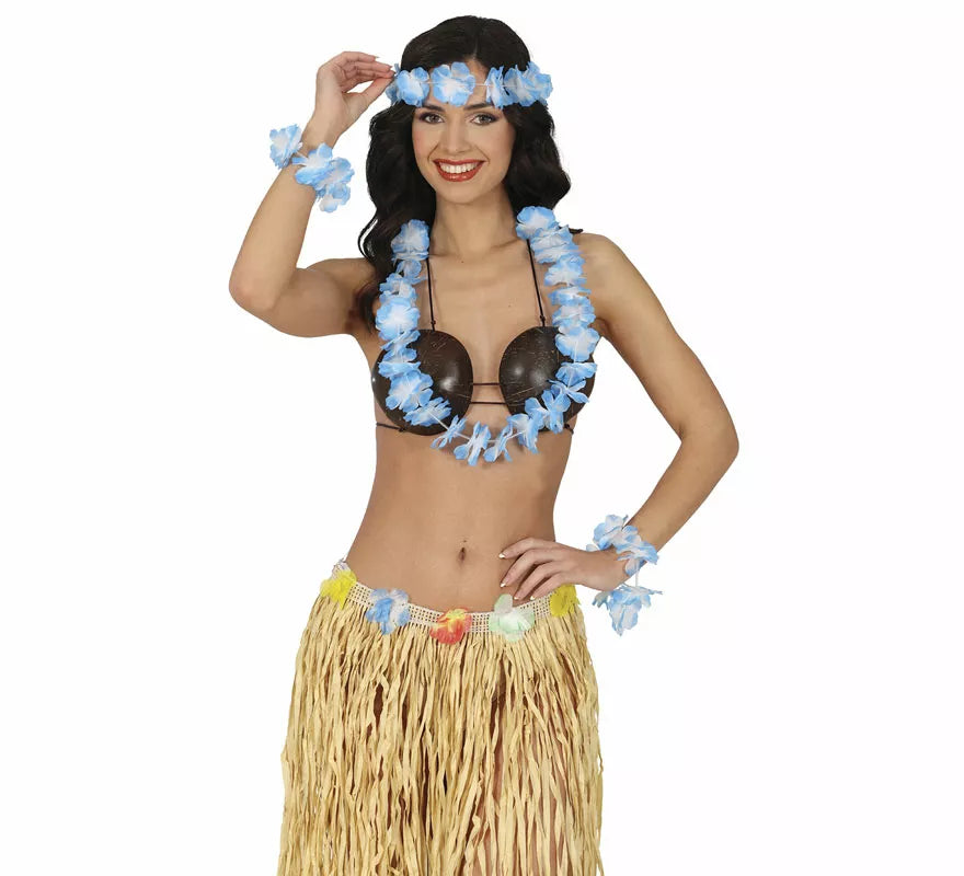 Translation missing: pt-PT.Kit de Hawaiana azul: Collar, tocado y pulseras