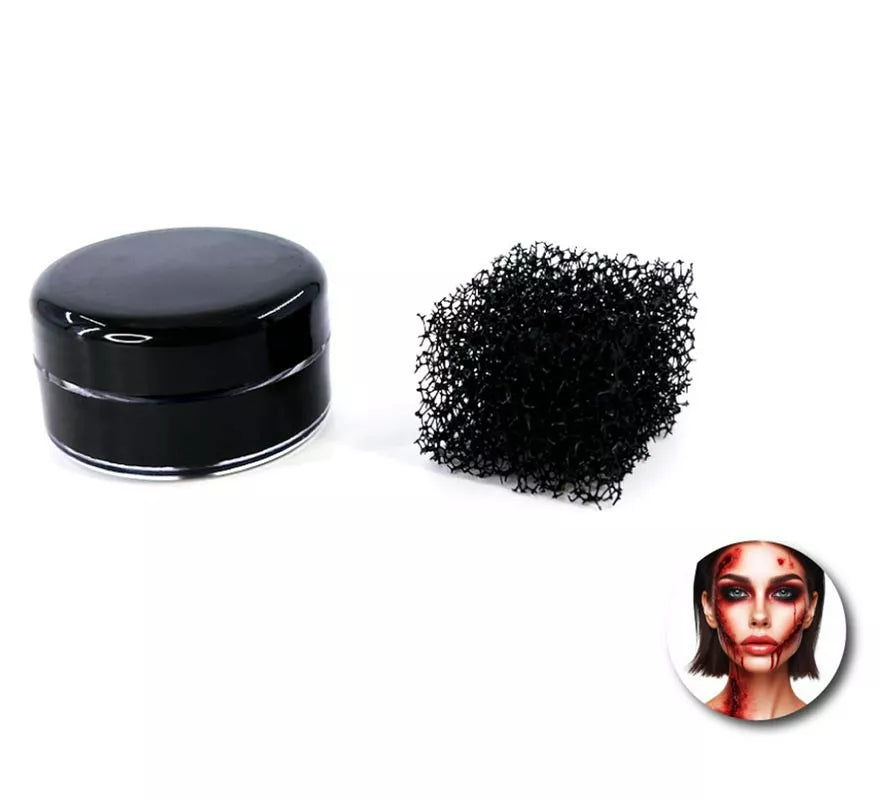 Kit de Heridas Halloween: Sangre en Gel falsa y esponja