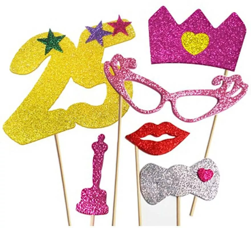 Translation missing: pt-PT.Kit de Photocall Mujer Felices 25 años con 6 Piezas