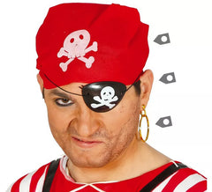 Kit Pirata: Bandana, Tapa-olho e Brinco