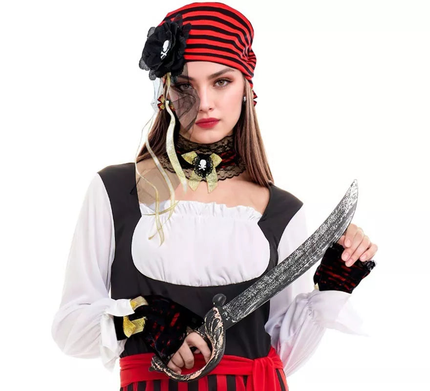 Translation missing: pt-PT.Kit de Pirata: Tocado, Gargantilla, Pendientes y Mitones