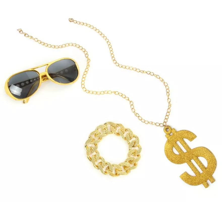 Translation missing: pt-PT.Kit de Rapero extravagante: Gafas, Collar y Pulsera
