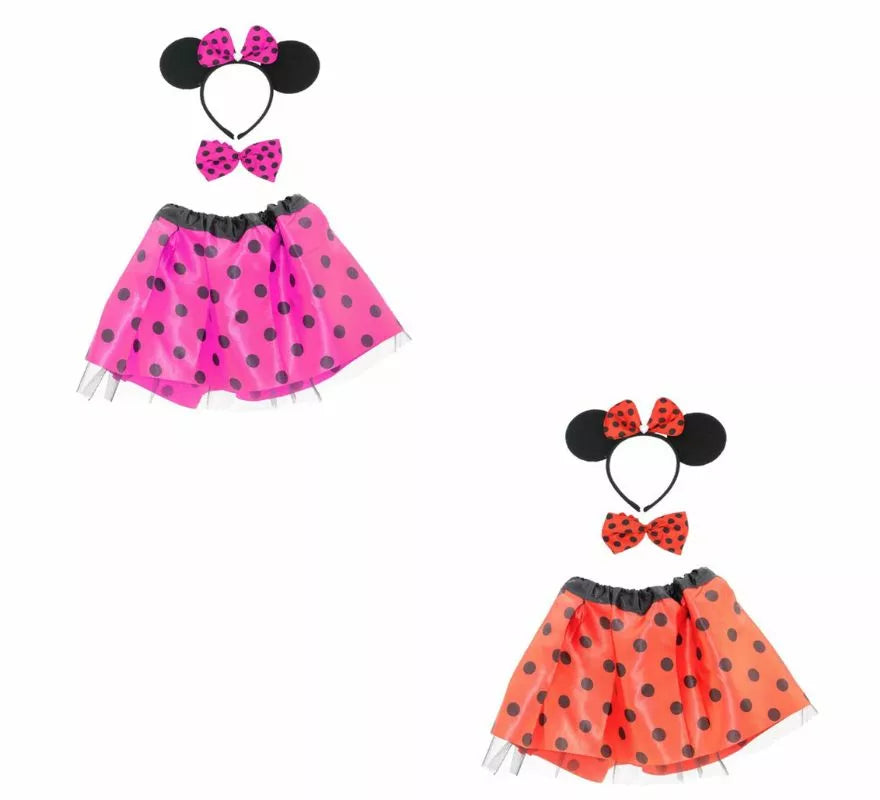 Kit de Ratoncita: Diadema, Pajarita y Tutú en varios colores