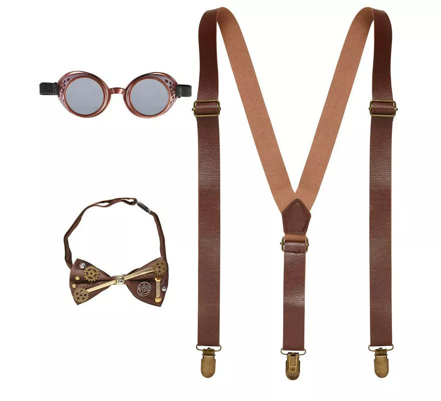 Translation missing: pt-PT.Kit de Steampunk: Gafas, Tirantes y Corbatín