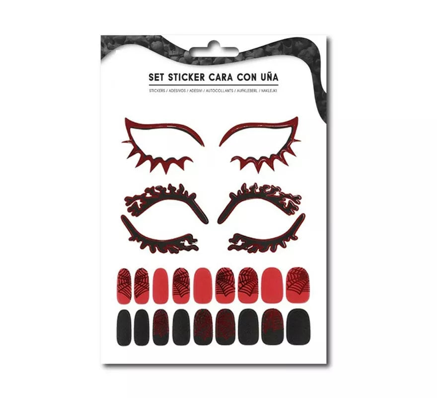 Translation missing: pt-PT.Kit de Sticker Facial adulto: Contorno de ojos y uñas telaraña