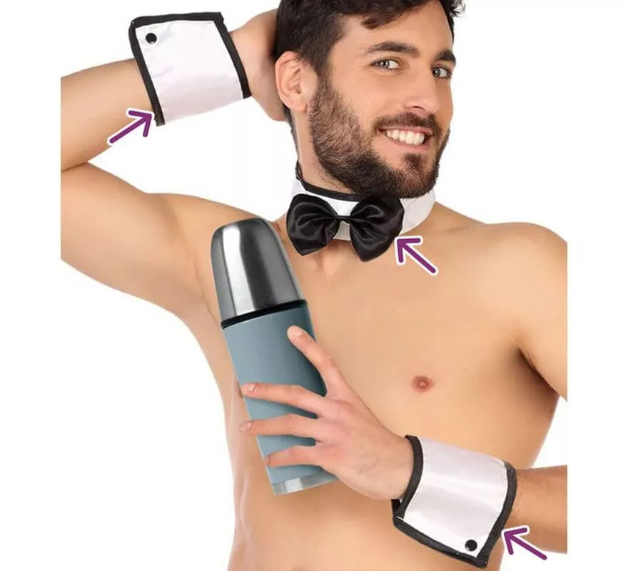 Translation missing: pt-PT.Kit de Stripper: 2 Muñequeras y Cuello con Pajarita