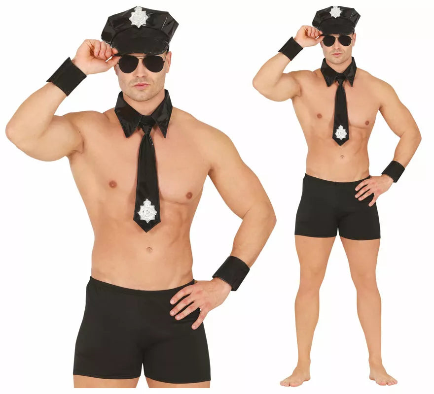 Translation missing: pt-PT.Kit de Striptease Policía adulto: Gorro, corbata y pulsera