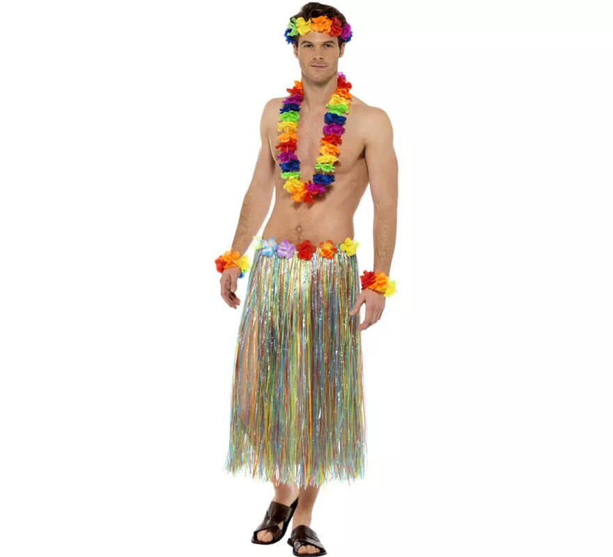 Translation missing: pt-PT.Kit Hawaiano Arco iris: Collar, Diadema y Muñequera
