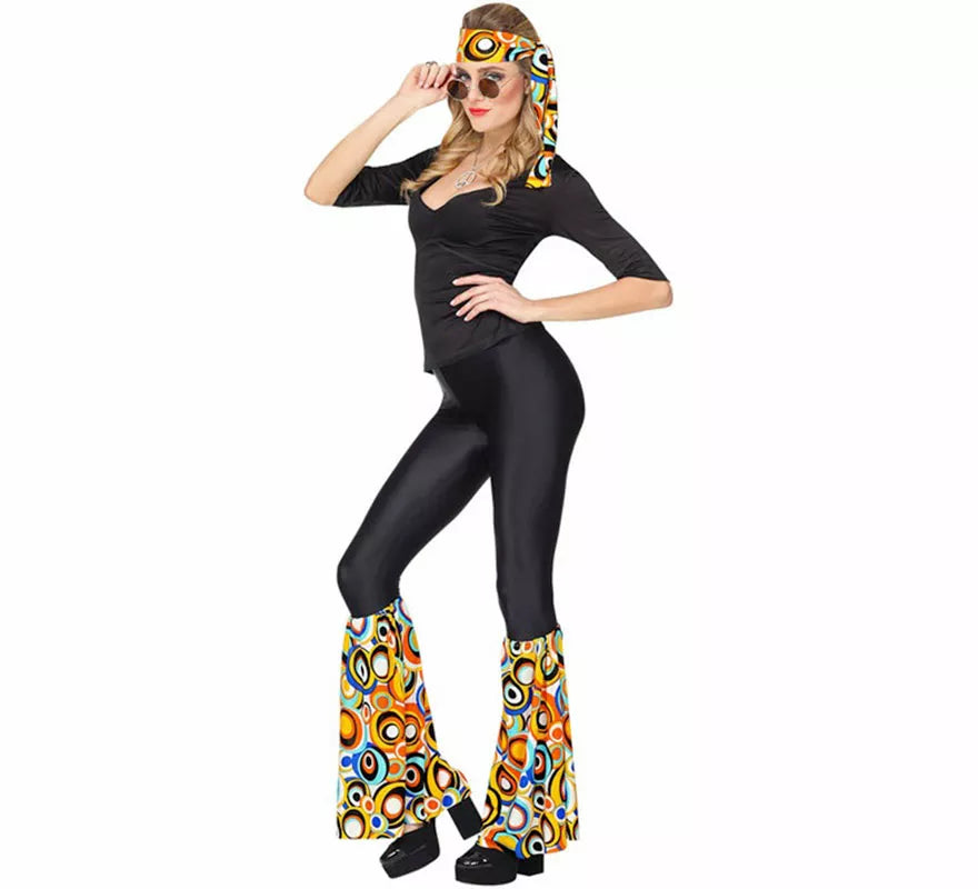 Translation missing: pt-PT.Kit Hippie Años 70 Burbujas multicolor adulto: Banda y Calentadores