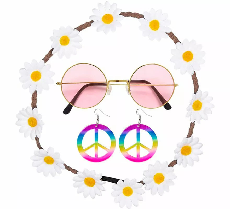 Translation missing: pt-PT.Kit Hippie: Collar, Pendientes y Gafas