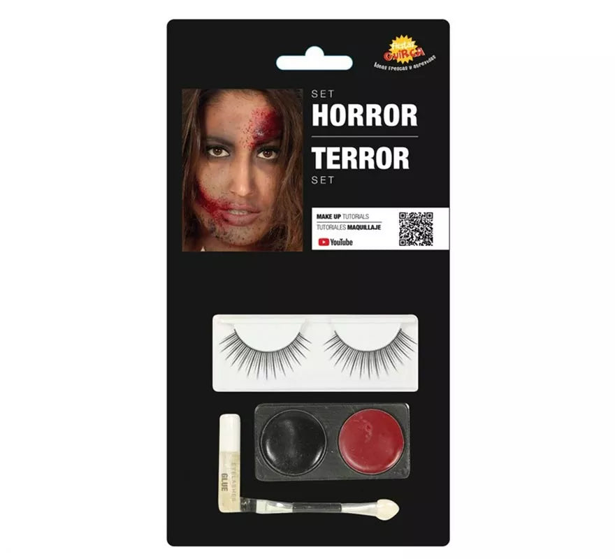 Translation missing: pt-PT.Kit Maquillaje: Negro y Rojo, Pestañas, Pegamento, Pincel