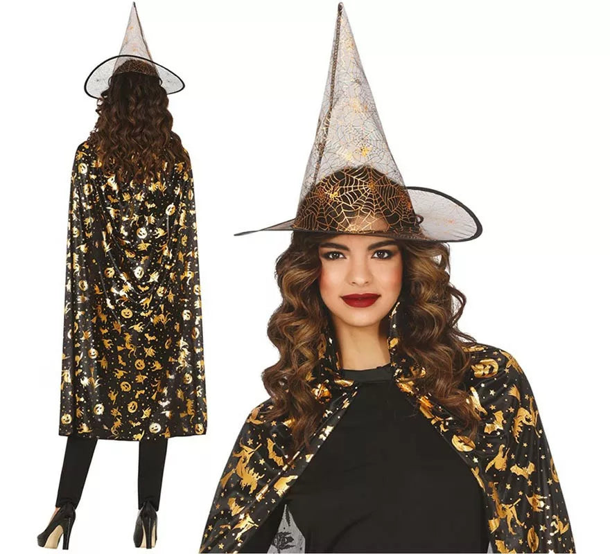 Translation missing: pt-PT.Kit o Disfraz de Bruja: Gorro y Capa 110 cm