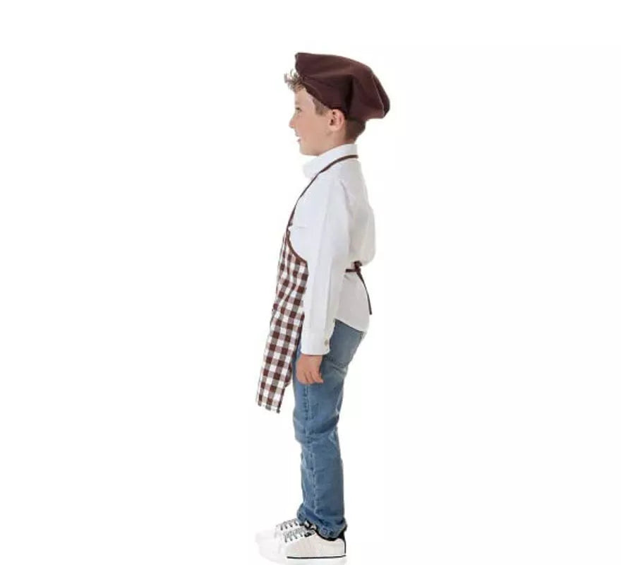 Translation missing: pt-PT.Kit o Disfraz de Castañero Efrén para niño: Delantal y Boina