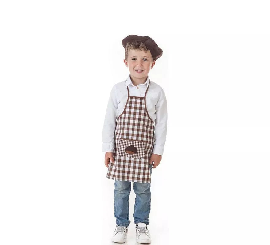Translation missing: pt-PT.Kit o Disfraz de Castañero Efrén para niño: Delantal y Boina