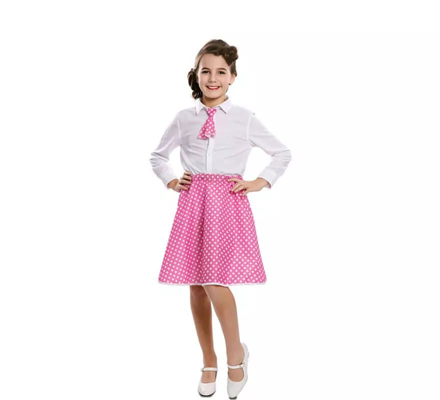 Translation missing: pt-PT.Kit Pin-Up Rosa para niña: Falda y Corbata