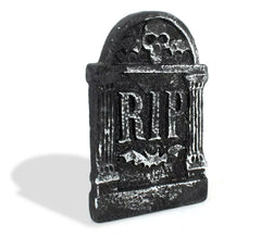 Lápide de caveira de espuma RIP 17x28 cm