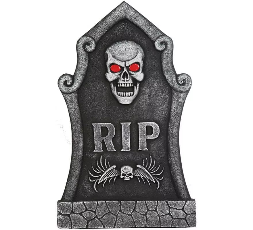 Translation missing: pt-PT.Lápida con calavera y luz 66 cm