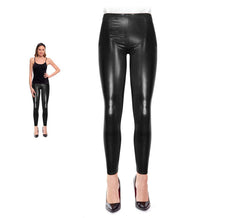 Leggings metálicas pretas para mulheres