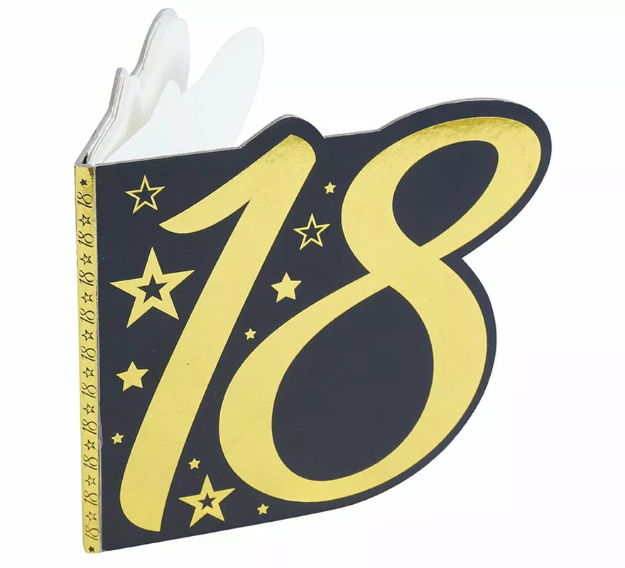 Translation missing: pt-PT.Libro Dorado y Negro 18 Años Cumpleaños y Aniversarios de 26 Páginas