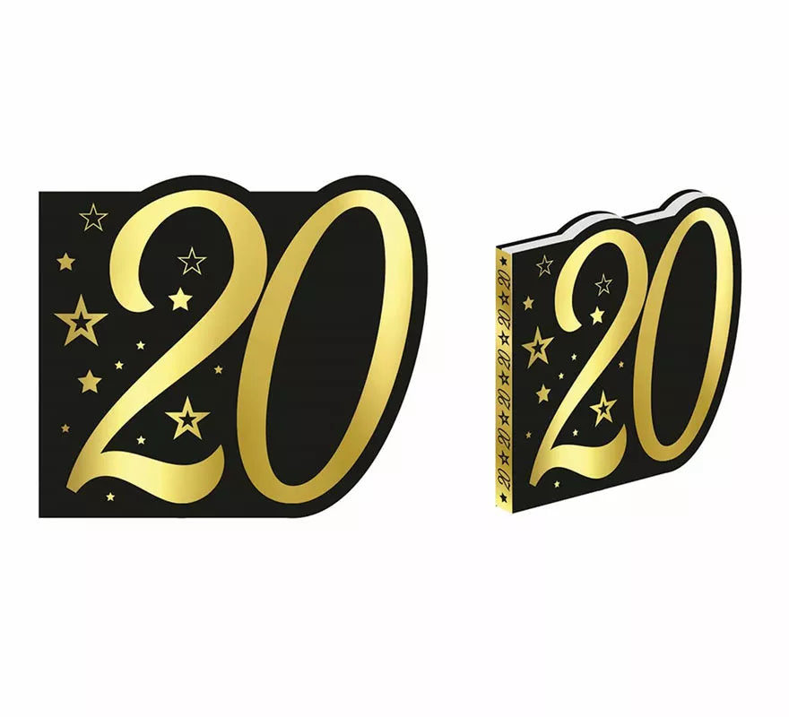 Translation missing: pt-PT.Libro Dorado y Negro 20 Años Cumpleaños y Aniversarios de 26 Páginas