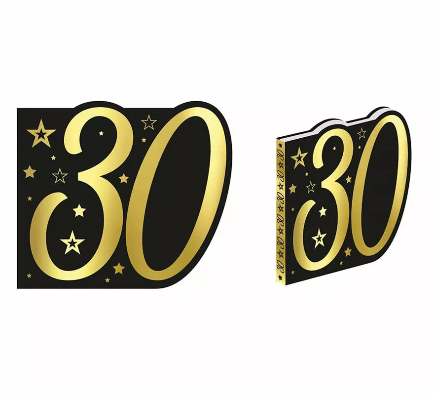 Translation missing: pt-PT.Libro Dorado y Negro 30 Años Cumpleaños y Aniversarios de 26 Páginas