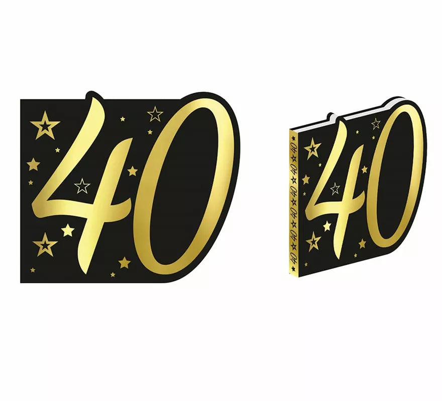 Translation missing: pt-PT.Libro Dorado y Negro 40 Años Cumpleaños y Aniversarios de 26 Páginas