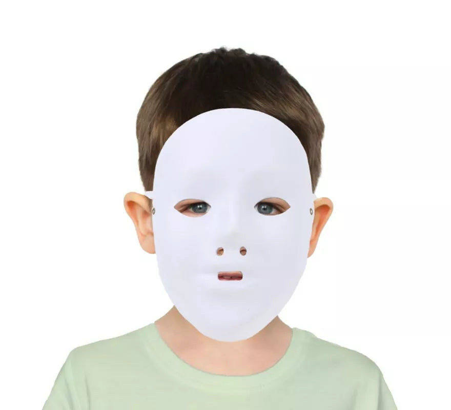 Translation missing: pt-PT.Máscara blanca de papel terrorífica infantil
