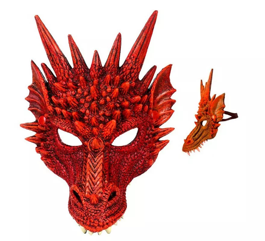 Translation missing: pt-PT.Máscara Dragón rojo con cuernos