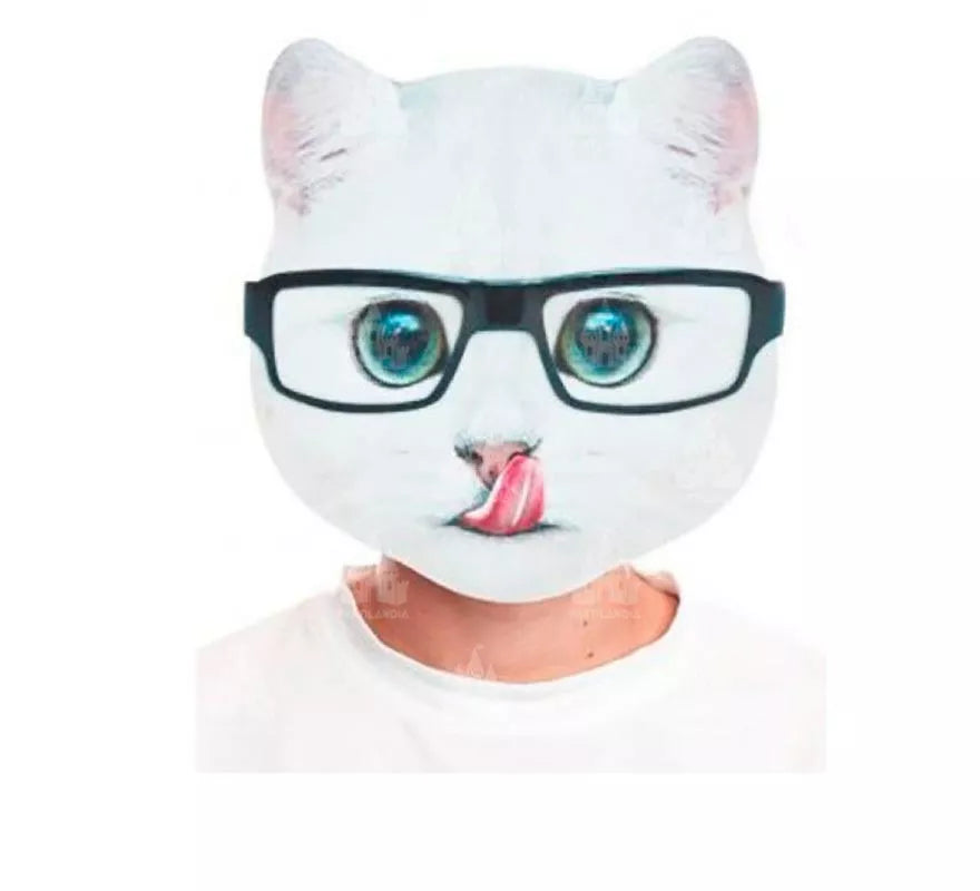 Translation missing: pt-PT.Máscara Gato gafas negras estampado