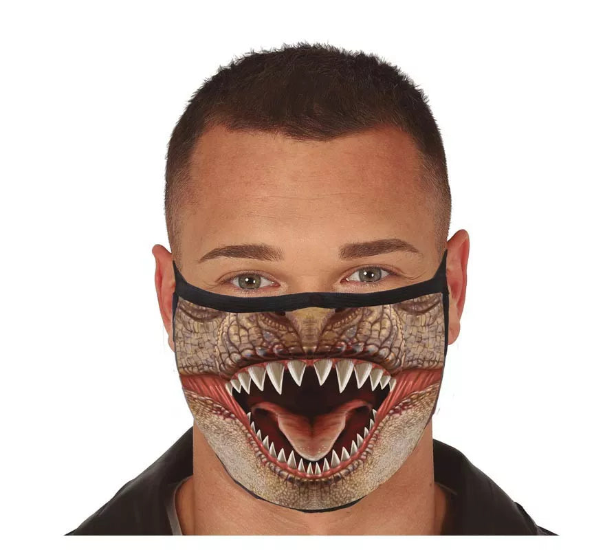 Translation missing: pt-PT.Mascarilla 3 Capas de Tela Tiranosaurio Rex para adultos